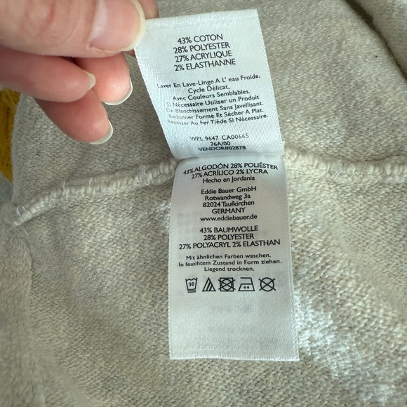 Eddie Bauer Sleepwear Cardigan Sweater Women's Small Cream Weekend Waterfall - Picture 9 of 10